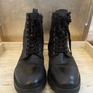 ALL SAINTS Whitmore Mens Black Leather Combat Boots ~ Size US 10